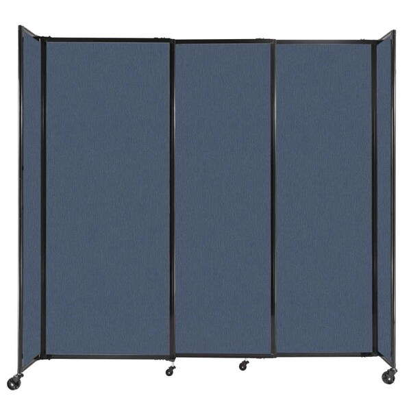 StraightWall Sliding Portable Partition 7'2" x 6'10" Ocean Fabric